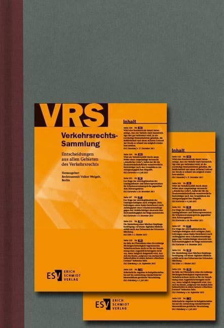 Verkehrsrechts-Sammlung (VRS). Entscheidungen aus allen Gebieten des Verkehrsrechts / Verkehrsrechts-Sammlung (VRS) Band 143: Entscheidungen aus allen Gebieten des Verkehrsrechts Law