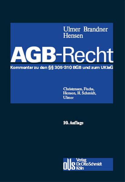 AGB-Recht: Kommentar zu den §§ 305-310 BGB und zum UKlaG Law