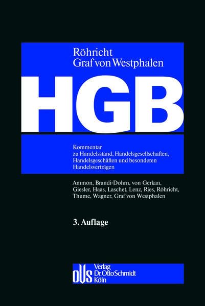 HGB: Kommentar zu Handelsstand, Handelsgesellschaften, Handelsgeschäften und besonderen Handelsverträgen Law