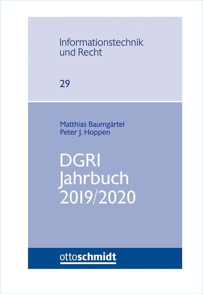DGRI Jahrbuch 2019/2020 (Informationstechnik und Recht, Band 29) Law