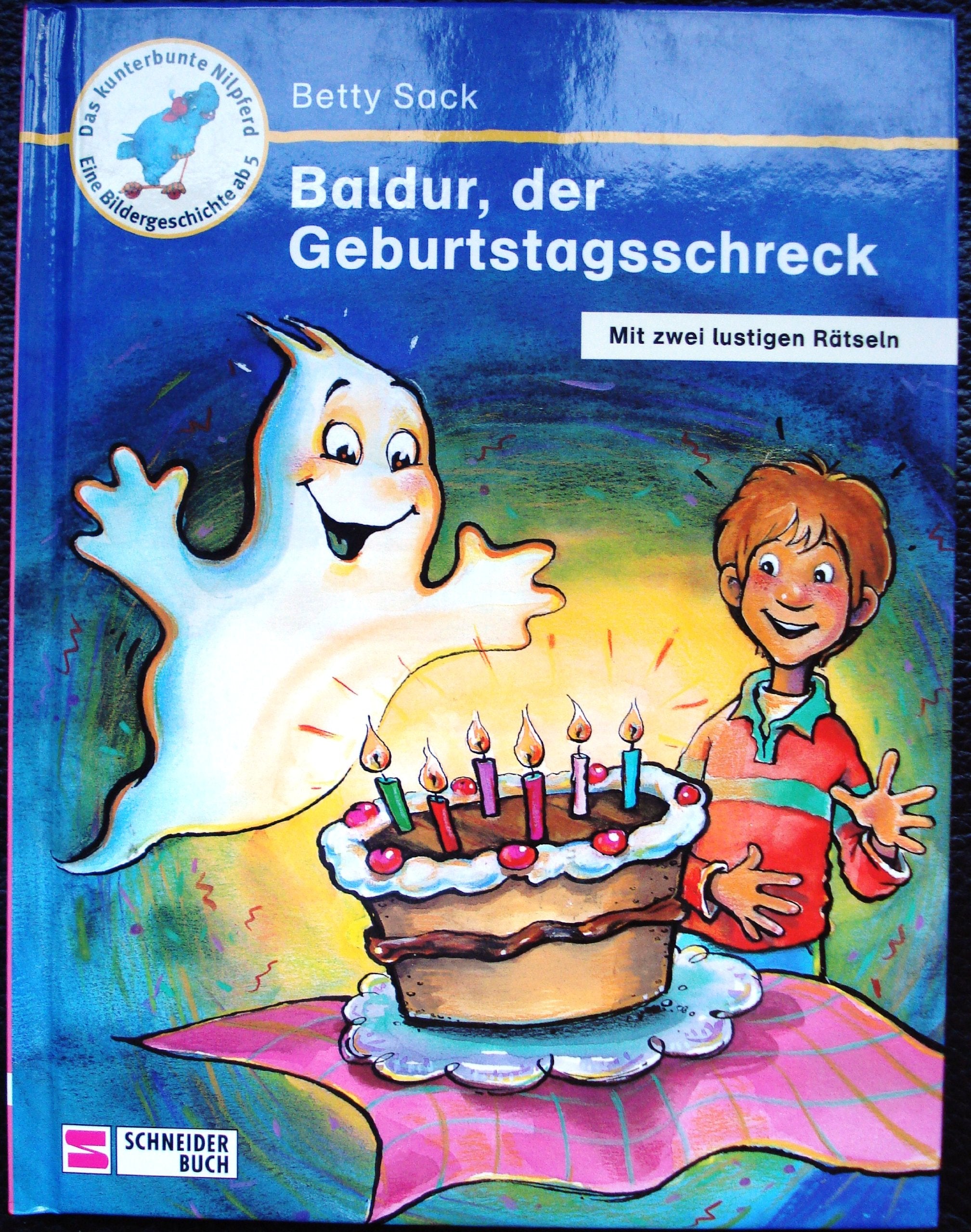 Baldur, der Geburtstagsschreck: Eine Bildergeschichte ab 5: Mit zwei lustigen Rätseln (Das kunterbunte Nilpferd) Novels & Short Stories