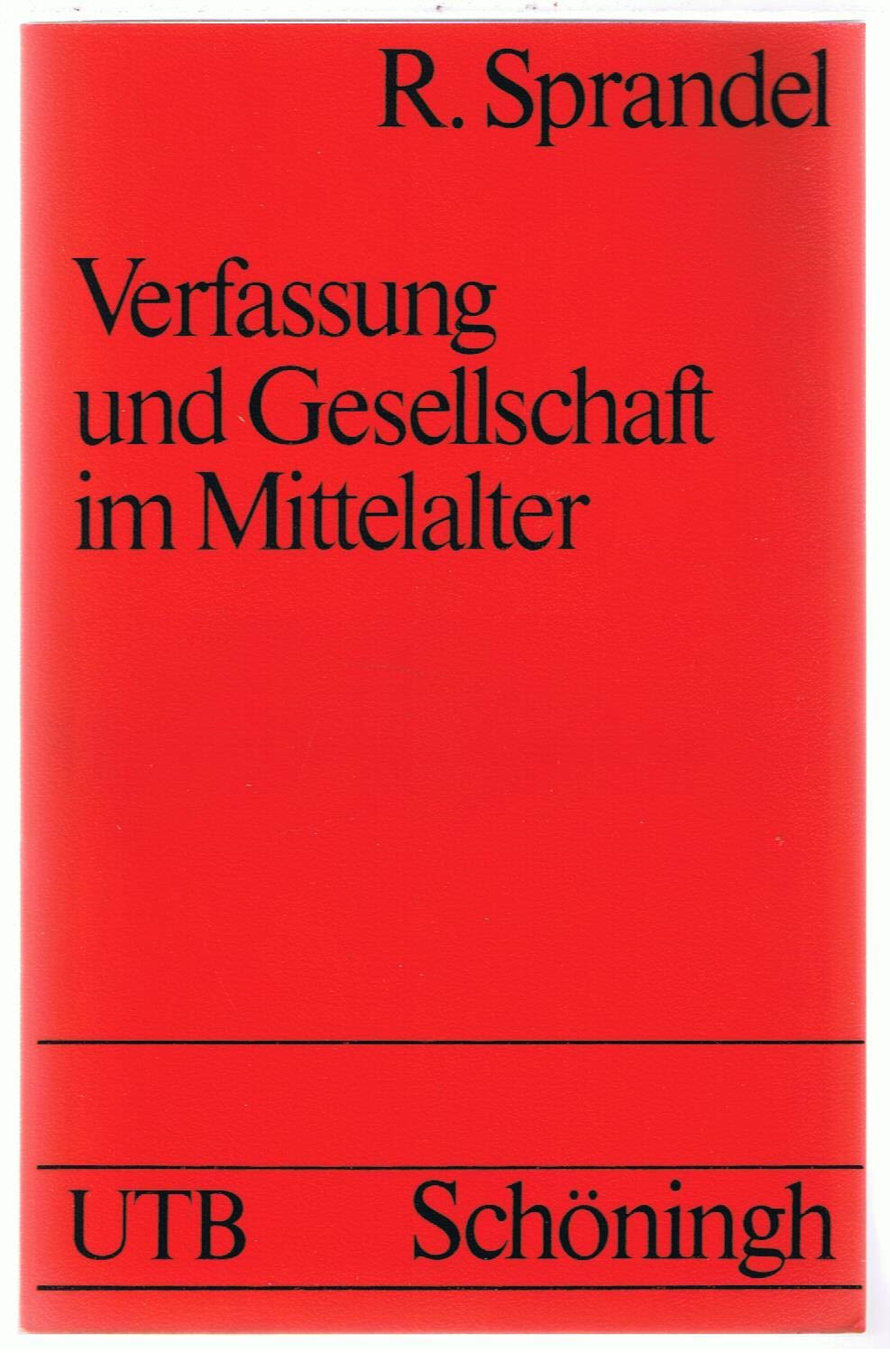 Verfassung und Gesellschaft im Mittelalter. (UTB S (Small-Format): Uni-Taschenbücher) Science