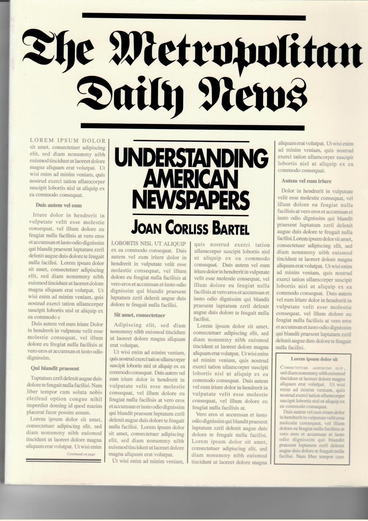 The Metropolitan Daily News: Understanding American Newspapers Books