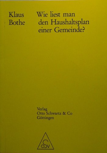 Wie liest man den Haushaltsplan einer Gemeinde? Law