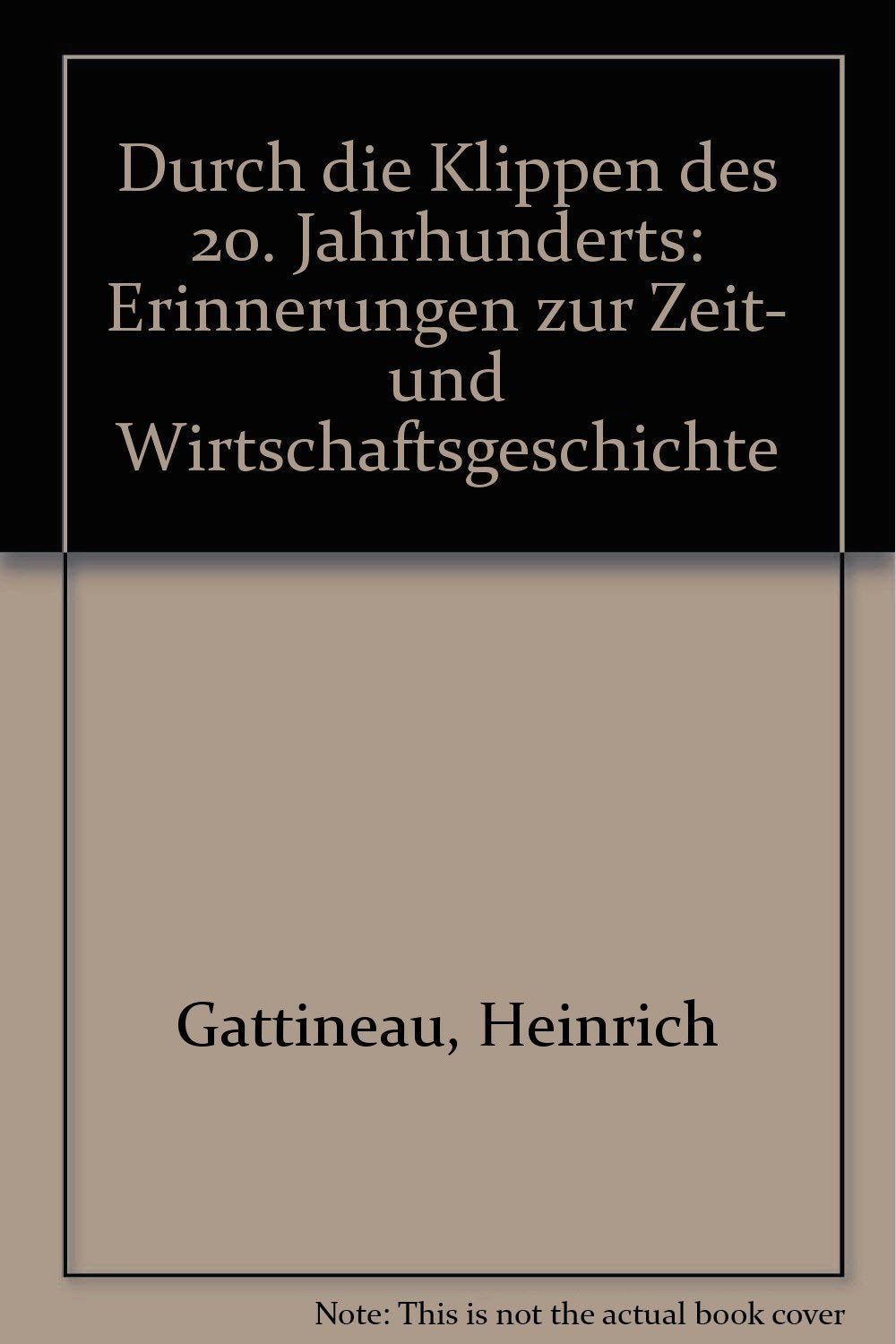 Durch die Klippen des 20. Jahrhunderts. Erinnerungen zur Zeit- und Wirtschaftsgeschichte Politics & History