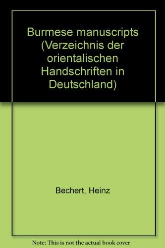 Burmese Manuscripts. Part 1 (Verzeichnis der Orientalischen Handschriften in Deutschland) Contemporary literature