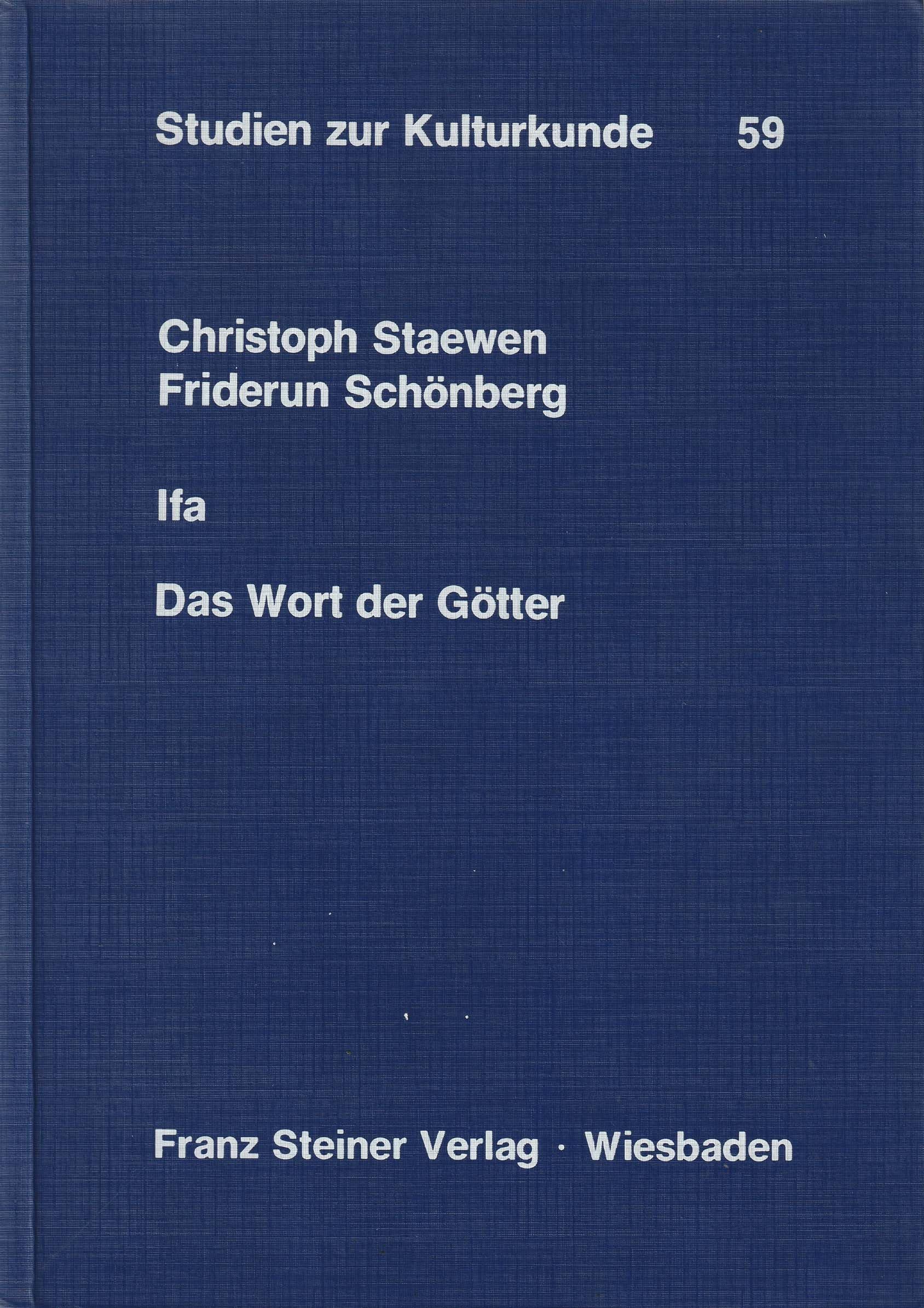 Ifa, das Wort der Götter (Studien zur Kulturkunde) General education