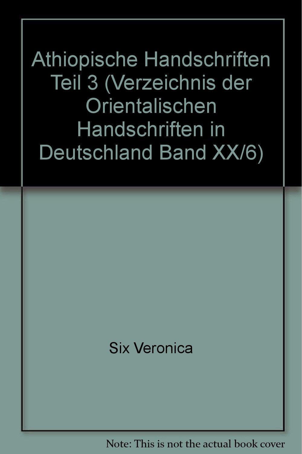 Äthiopische Handschriften 3: Handschriften deutscher Bibliotheken, Museen und aus Privatbesitz (Verzeichnis der Orientalischen Handschriften in Deutschland) Contemporary literature Books