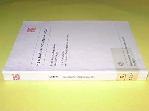Geisteswissenschaften - wozu? Beispiele ihrer Gegenstände und ihrer Fragen book