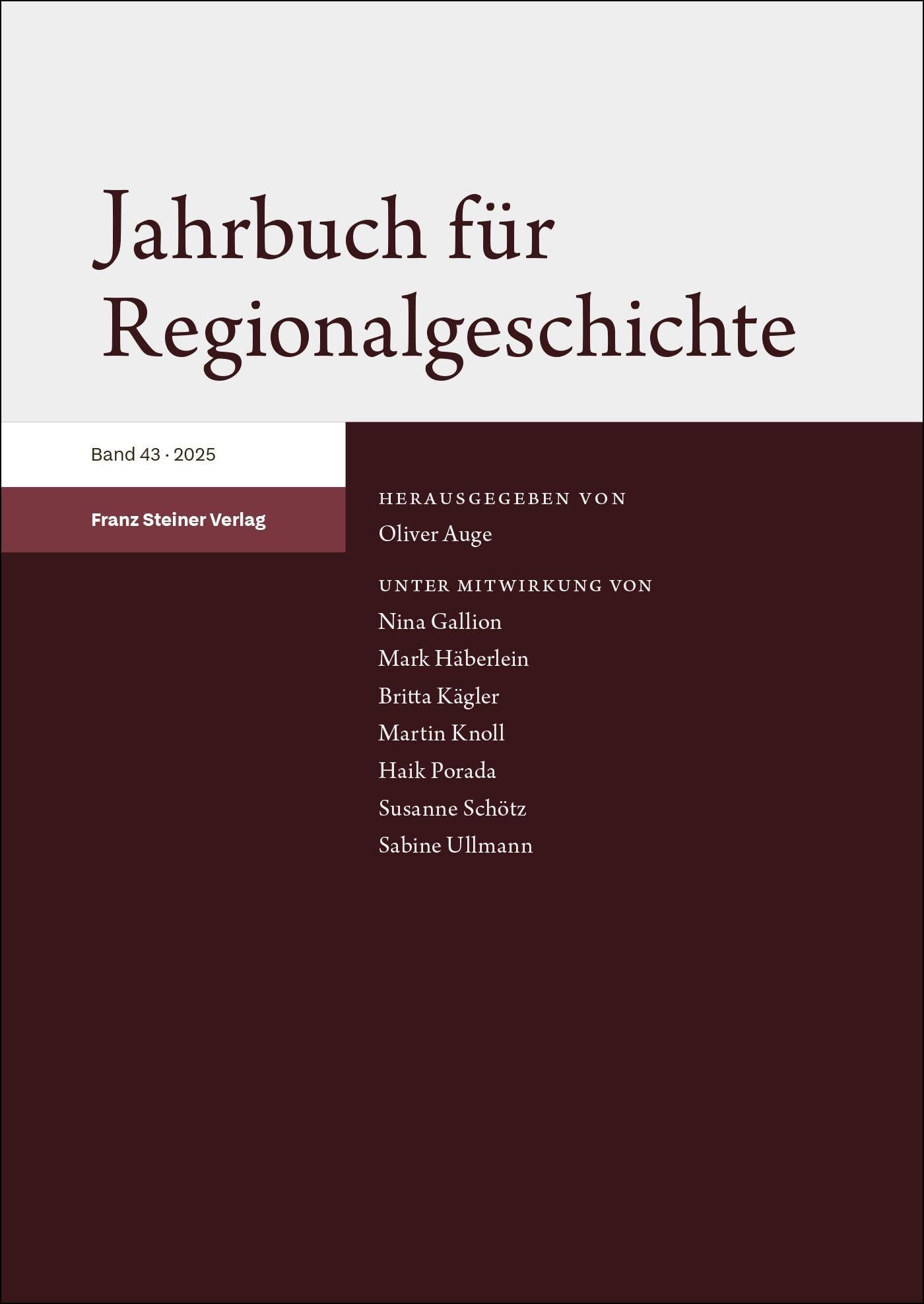 Jahrbuch für Regionalgeschichte 43 (2025) Politics & History