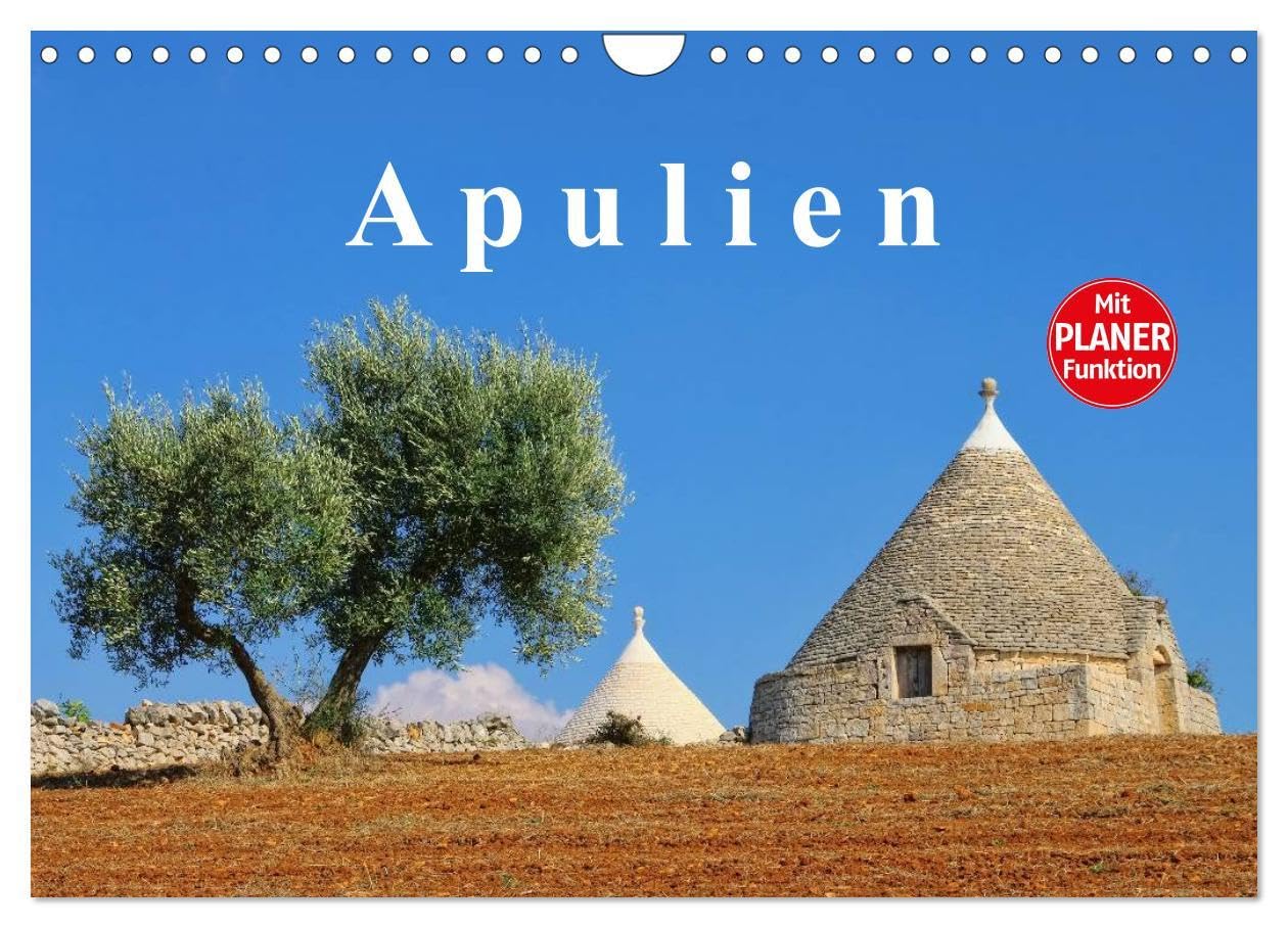 Apulien (Wandkalender 2026 DIN A4 quer), CALVENDO Monatskalender: Zwölf Fotos zeigen den Stiefelabsatz Italiens. Der Kalender zeigt einzigartige ... Städte und einsame Strände. (CALVENDO Orte) Leisure, Home & Garden