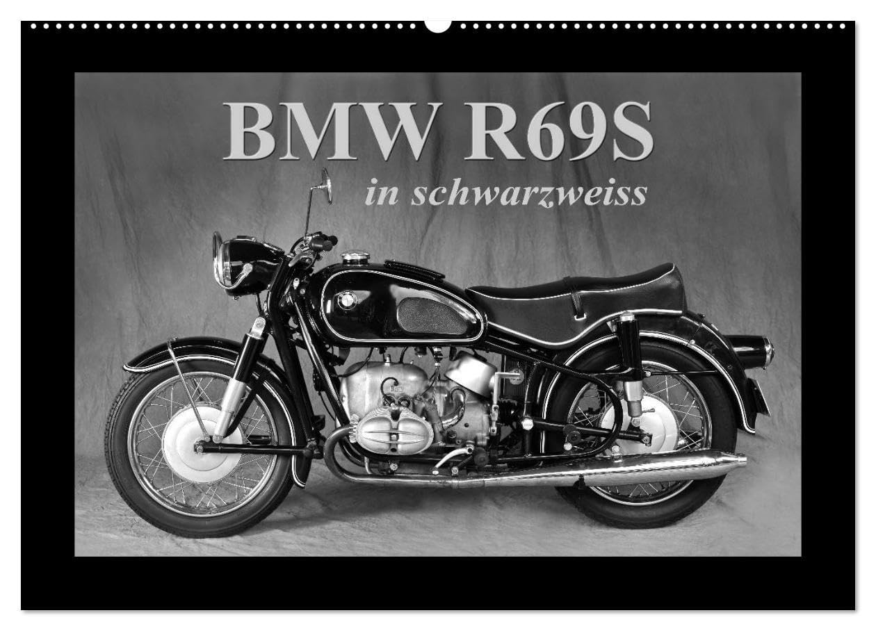 BMW R69S in schwarzweiss (Wandkalender 2026 DIN A2 quer), CALVENDO Monatskalender: Eins der schnellsten Motorräder seiner Zeit (CALVENDO Mobilitaet) Photography