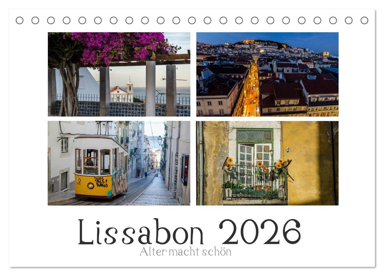 Lissabon - Alter macht schön (Tischkalender 2026 DIN A5 quer), CALVENDO Monatskalender: Der morbide Charme der Lissabonner Altstadt (CALVENDO Orte) Film, Art & Culture