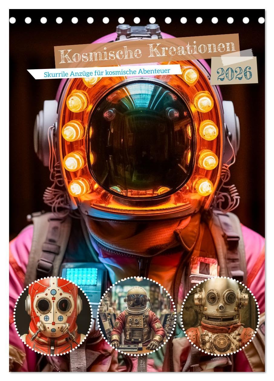 Kosmische Kreationen (Tischkalender 2026 DIN A5 hoch), CALVENDO Monatskalender: Dieser Kalender entführt Sie in die faszinierende Welt futuristischer ... auf skurriles Design trifft. (CALVENDO Spass) Film, Art & Culture
