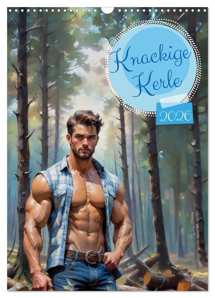 Knackige Kerle (Wandkalender 2026 DIN A3 hoch), CALVENDO Monatskalender: Der Kalender zeigt kunstvolle Illustrationen von attraktiven, ... durch das ganze Jahr. (CALVENDO Menschen) Calendars