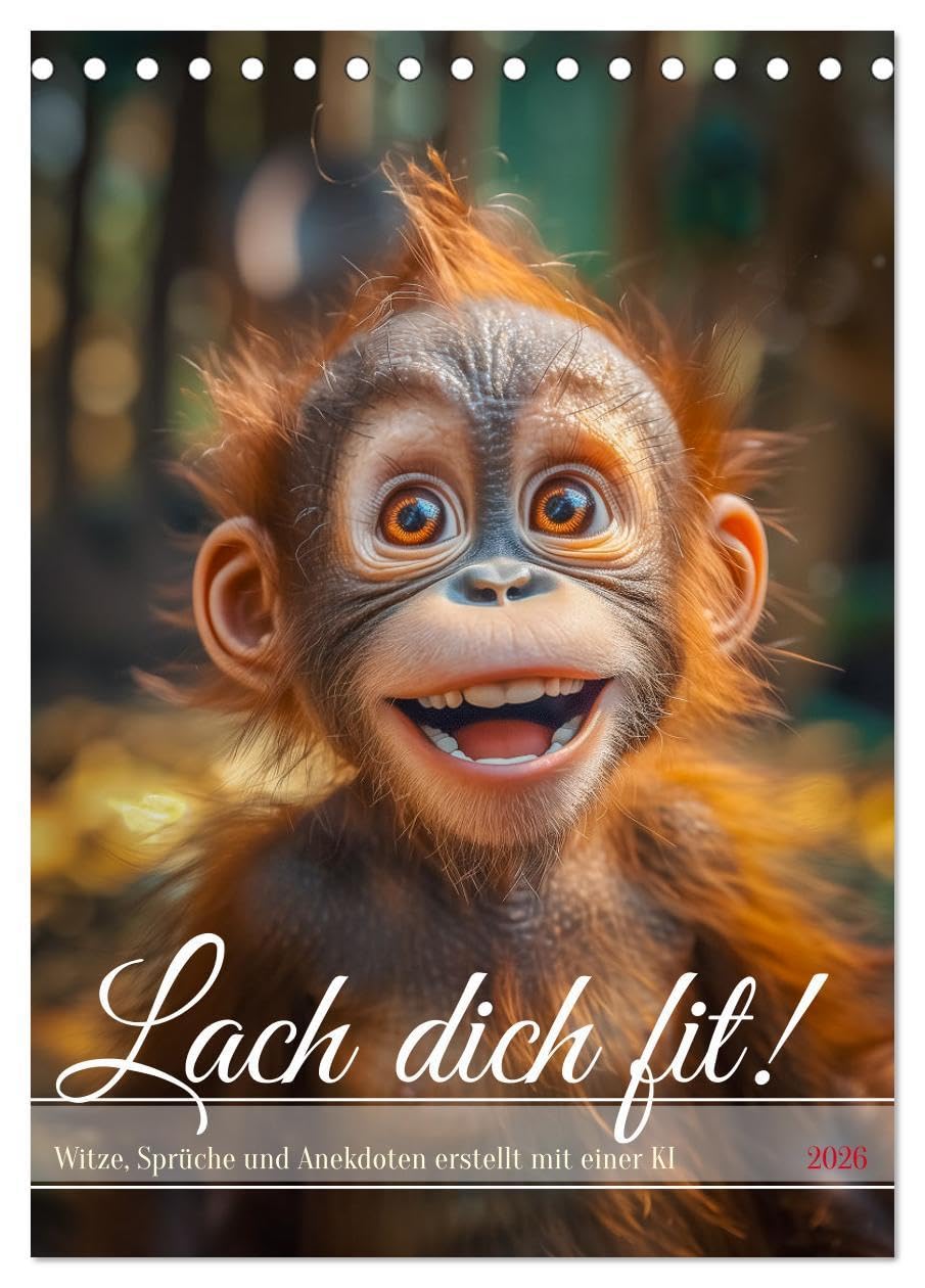Lach Dich fit ! (Tischkalender 2026 DIN A5 hoch), CALVENDO Monatskalender: Egal, ob Sie einen stressigen Tag im Büro haben oder einfach nur Ihre ... ohne ein Lächeln vergeht. (CALVENDO Spass) Humour & Satire