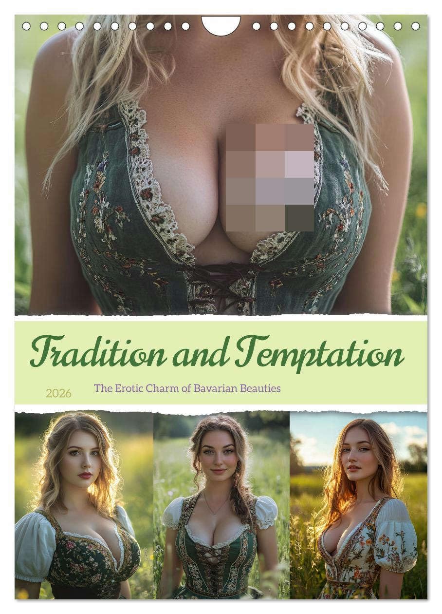 Tradition and Temptation (Wall Calendar 2026 DIN A4 portrait), CALVENDO 12 Month Wall Calendar: The Erotic Charm of Bavarian Beauties.DE Leisure, Home & Garden