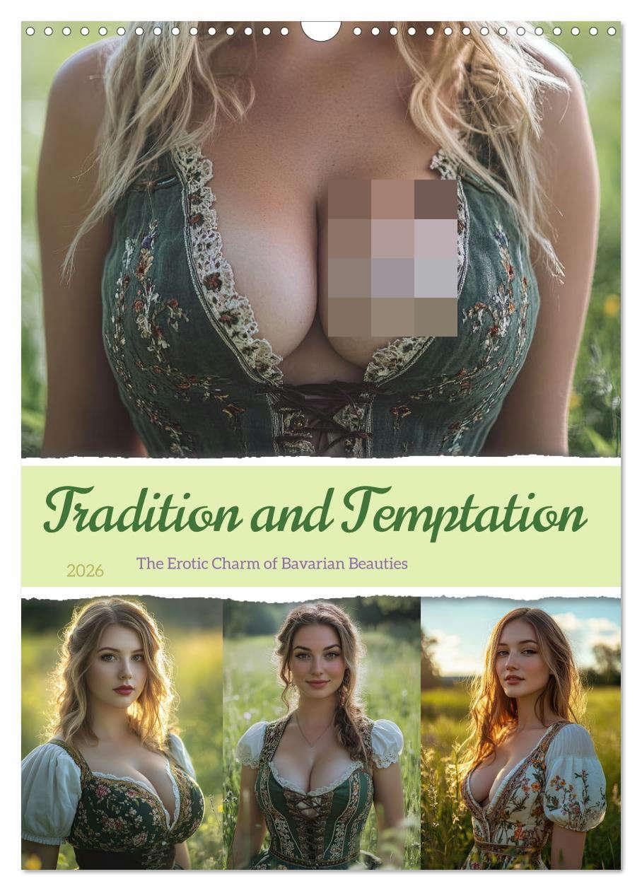Tradition and Temptation (Wall Calendar 2026 DIN A3 portrait), CALVENDO 12 Month Wall Calendar: The Erotic Charm of Bavarian Beauties Leisure, Home & Garden