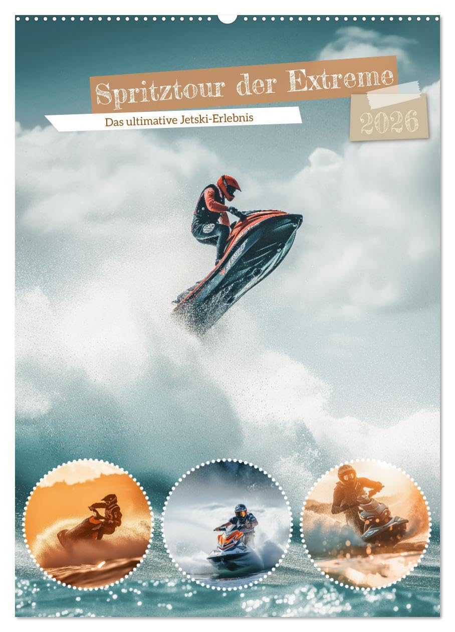 Spritztour der Extreme (Wandkalender 2026 DIN A2 hoch), CALVENDO Monatskalender: Auf einem kompakten, kraftvollen Jetski erlebst du die Freiheit der ... Geschwindigkeit. (CALVENDO Sport) Lifestyle