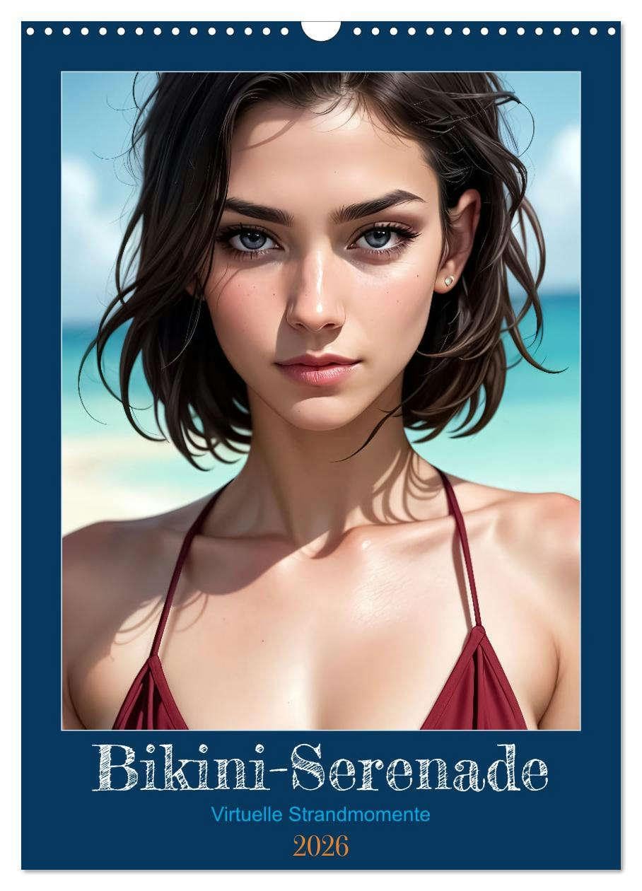Bikini-Serenade (Wandkalender 2026 DIN A3 hoch), CALVENDO Monatskalender: Erleben Sie den Zauber virtueller Strandschönheiten im Bikini, während sie ... Meeresbrise einfangen. (CALVENDO Menschen) Calendars