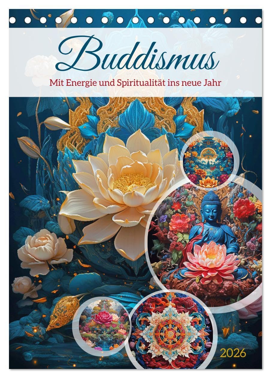 Buddismus (Tischkalender 2026 DIN A5 hoch), CALVENDO Monatskalender: Der Buddhismus ist eine alte und vielschichtige philosophische sowie spirituelle ... Buddha, gegründet wurde. (CALVENDO Glaube) Lifestyle
