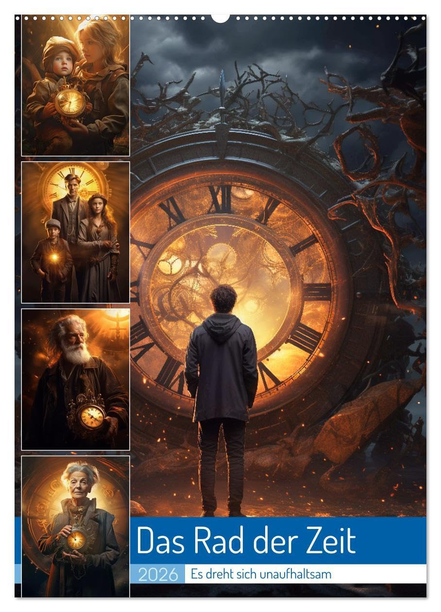 Das Rad der Zeit (Wandkalender 2026 DIN A2 hoch), CALVENDO Monatskalender: Das Rad der Zeit ist ein faszinierender Zyklus von Anfang und Ende, in dem ... Rolle spielt. (CALVENDO Menschen) Lifestyle