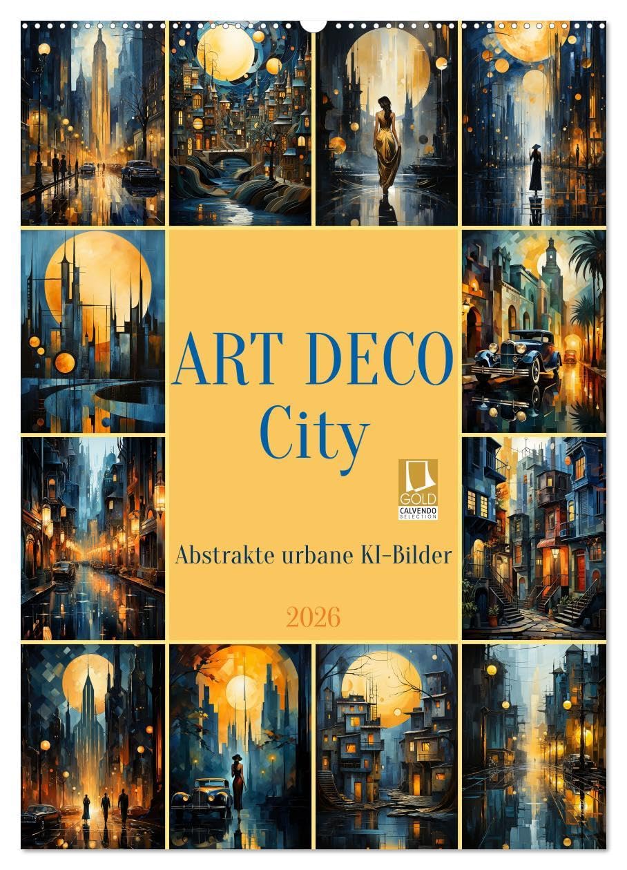 ART DECO City (Wandkalender 2026 DIN A2 hoch), CALVENDO Monatskalender: Der Kalender im Art Deco-Stil mit KI-generierten Bildern zeigt die Schönheit ... einzigartigen Perspektive. (CALVENDO Kunst) Social Sciences