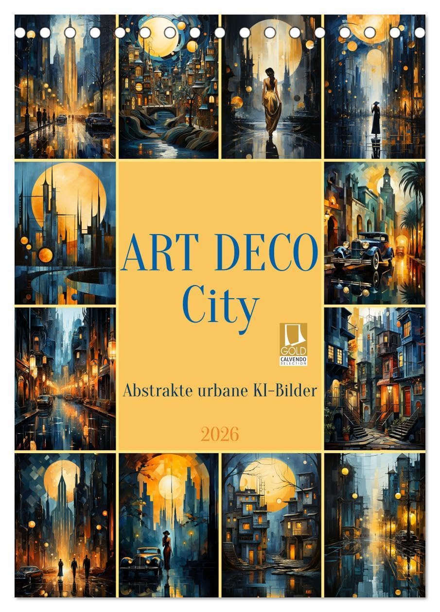 ART DECO City (Tischkalender 2026 DIN A5 hoch), CALVENDO Monatskalender: Der Kalender im Art Deco-Stil mit KI-generierten Bildern zeigt die Schönheit ... einzigartigen Perspektive. (CALVENDO Kunst) Social Sciences