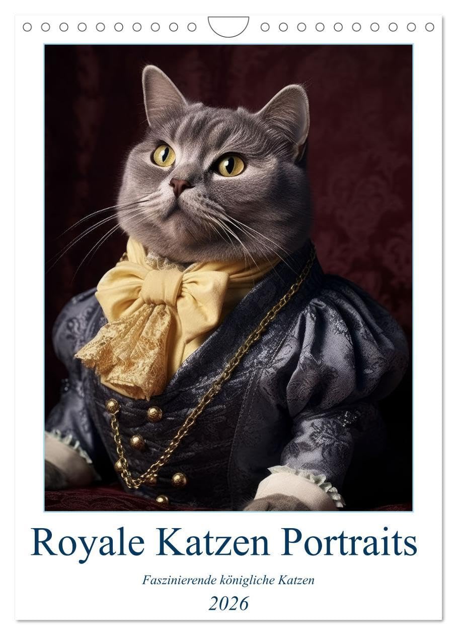Royale Katzen Portraits (Wandkalender 2026 DIN A4 hoch), CALVENDO Monatskalender: Entdecken Sie die Schönheit und Persönlichkeit der faszinierenden ... Katzenporträts präsentiert. (CALVENDO Tiere) Photography