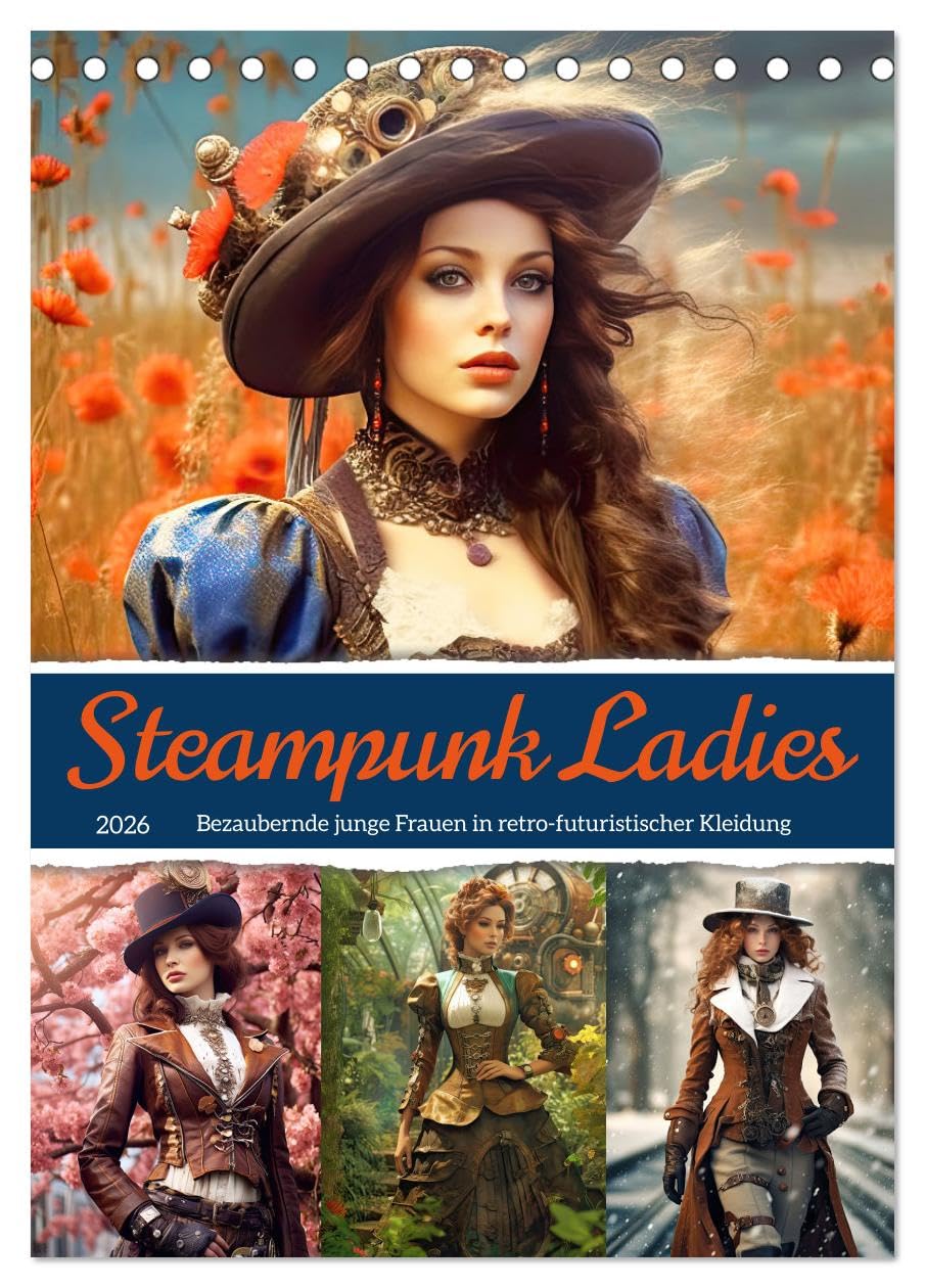 Steampunk Ladies (Tischkalender 2026 DIN A5 hoch), CALVENDO Monatskalender Film, Art & Culture