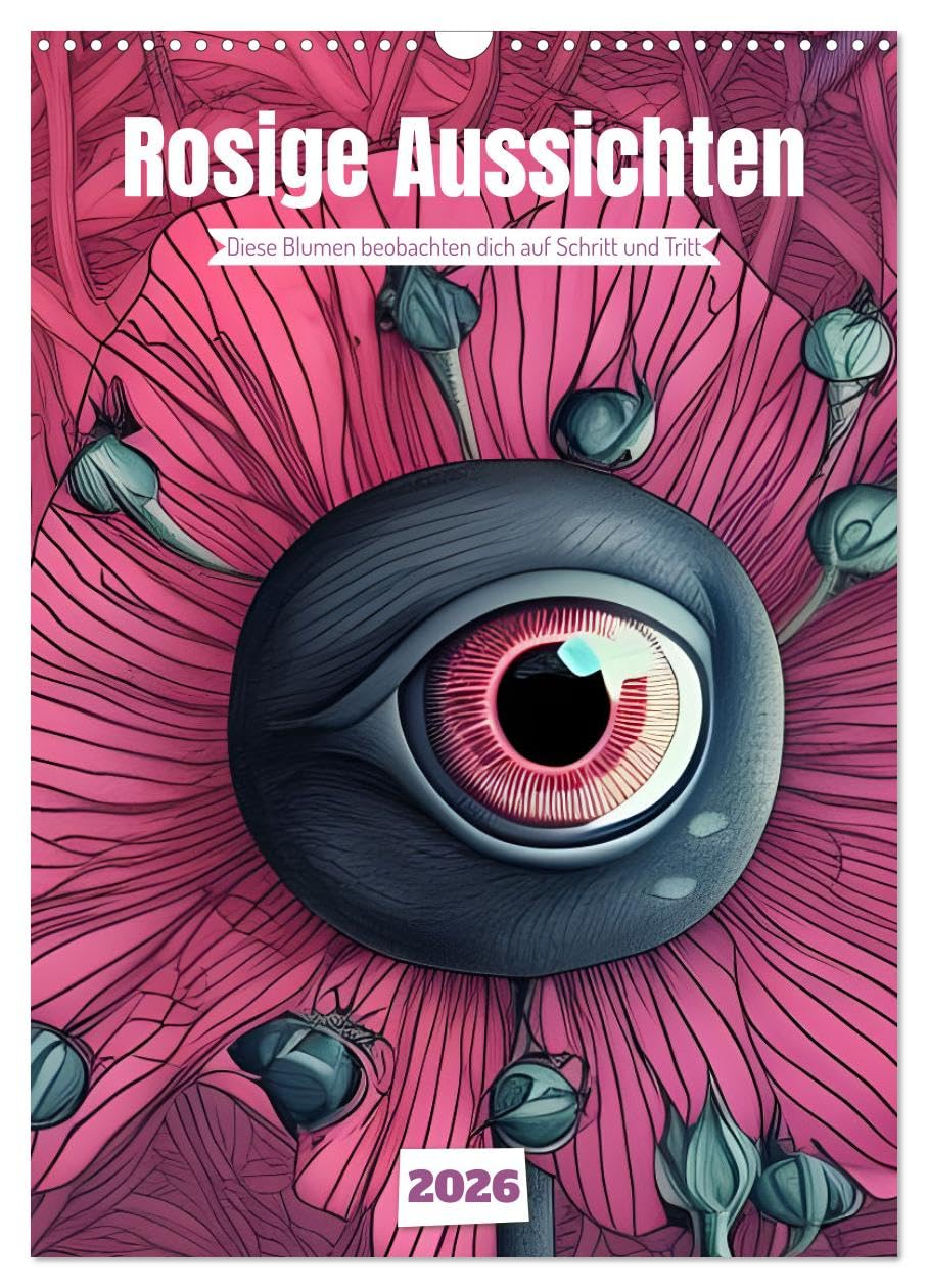 Rosige Aussichten - Diese Blumen beobachten dich auf Schritt und Tritt (Wandkalender 2026 DIN A3 hoch), CALVENDO Monatskalender Horror & Mystery