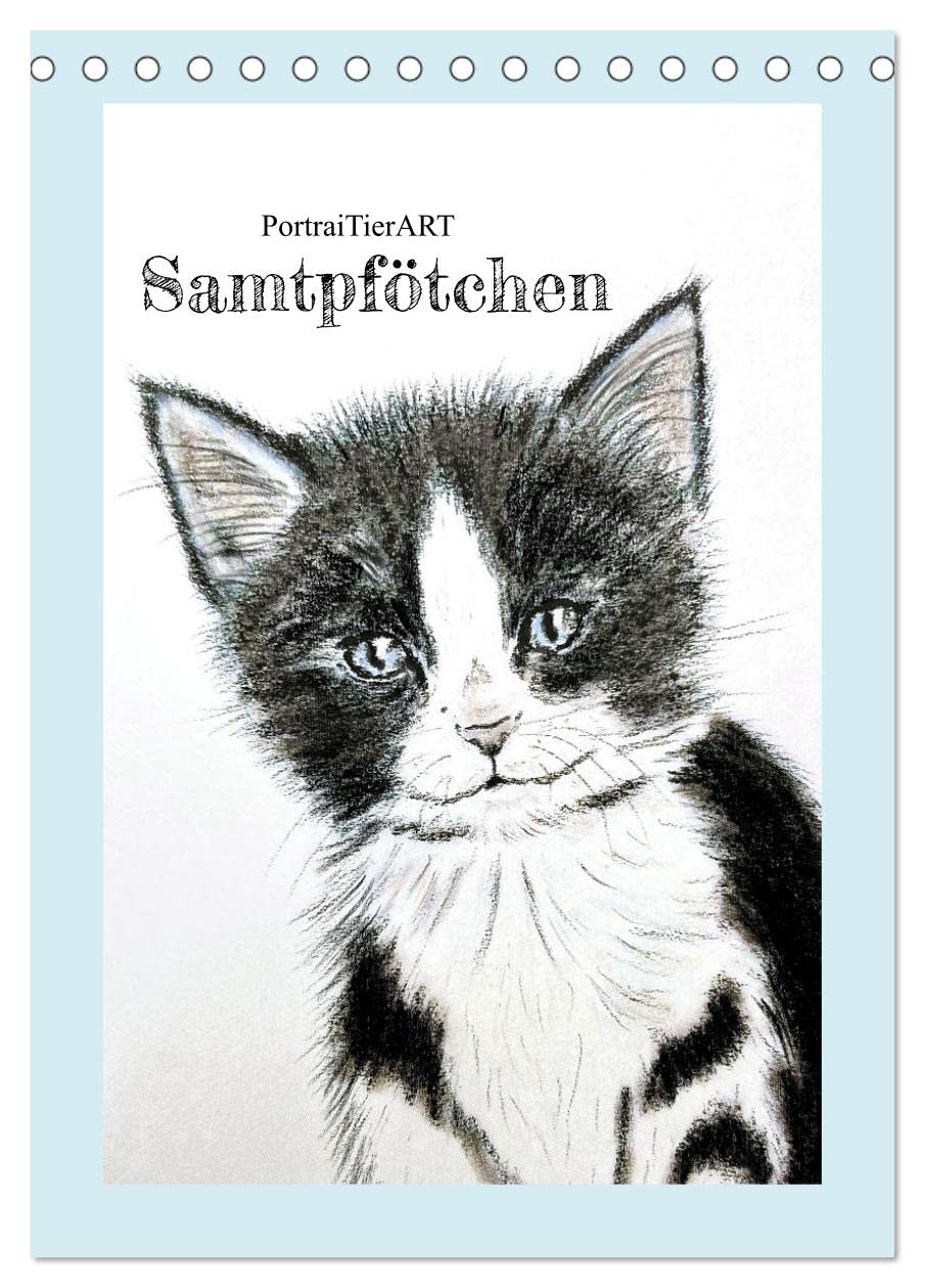 PortraiTierART Samtpfötchen (Tischkalender 2026 DIN A5 hoch), CALVENDO Monatskalender Film, Art & Culture