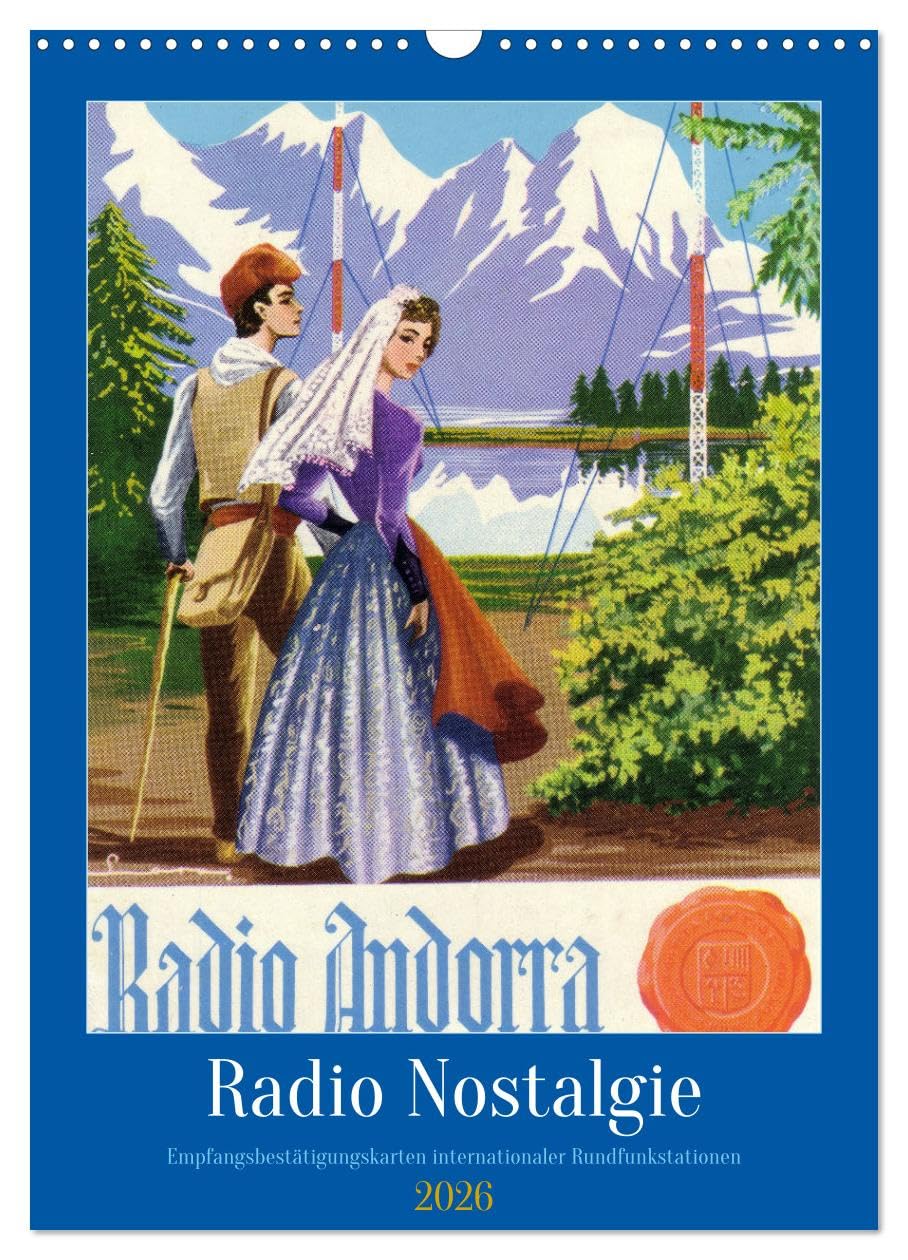 Radio Nostalgie - Empfangsbestätigungskarten internationaler Rundfunkstationen (Wandkalender 2026 DIN A3 hoch), CALVENDO Monatskalender Leisure, Home & Garden