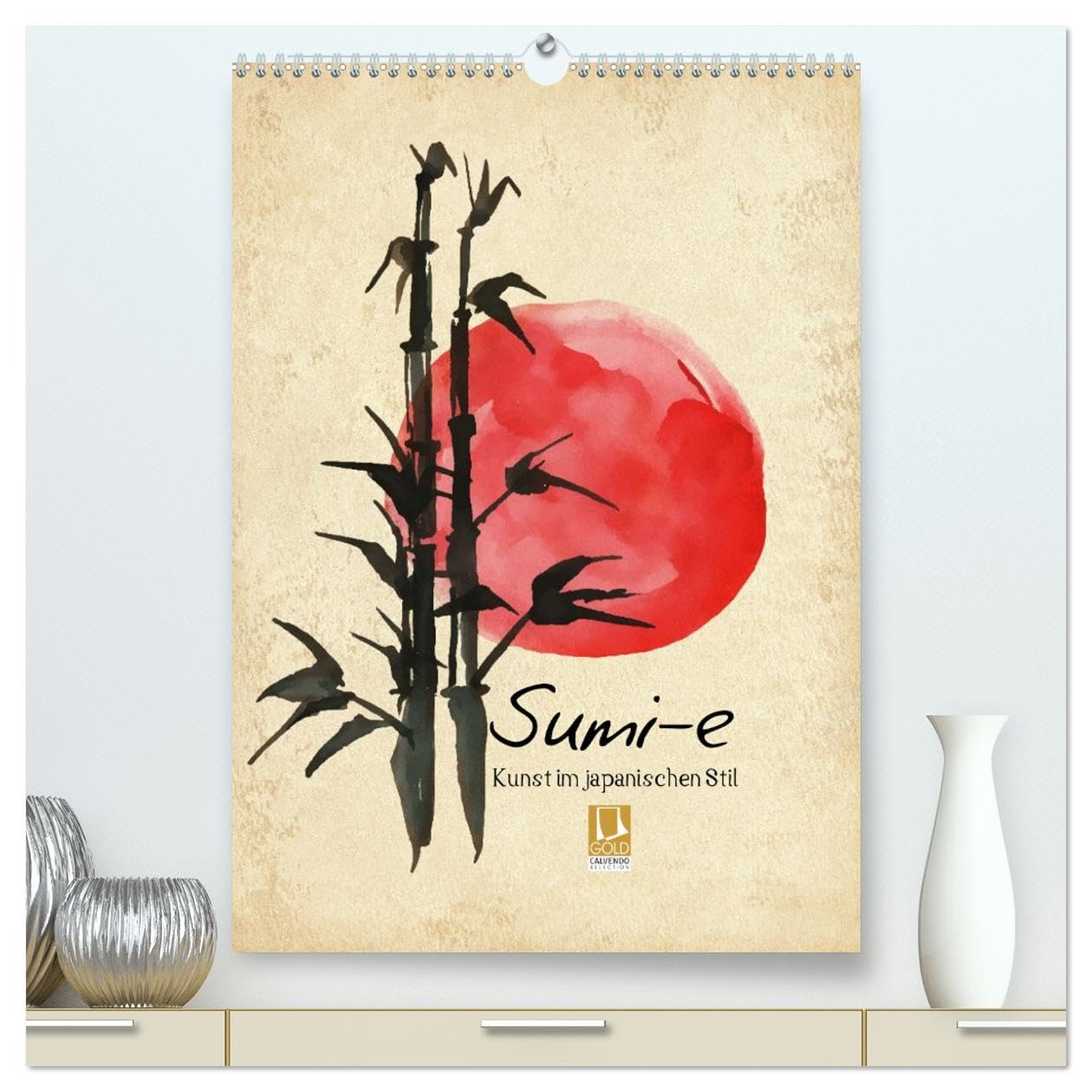 Sumi-e Kunst im japanischen Stil (hochwertiger Premium Wandkalender 2026 DIN A2 hoch), Kunstdruck in Hochglanz Film, Art & Culture