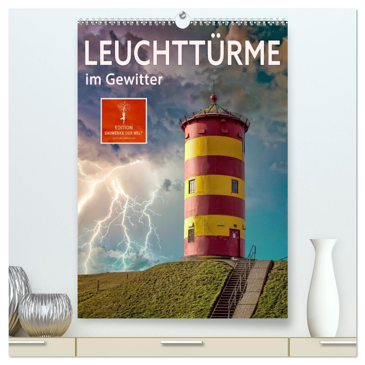 Leuchttürme im Gewitter (hochwertiger Premium Wandkalender 2026 DIN A2 hoch), Kunstdruck in Hochglanz Contemporary literature