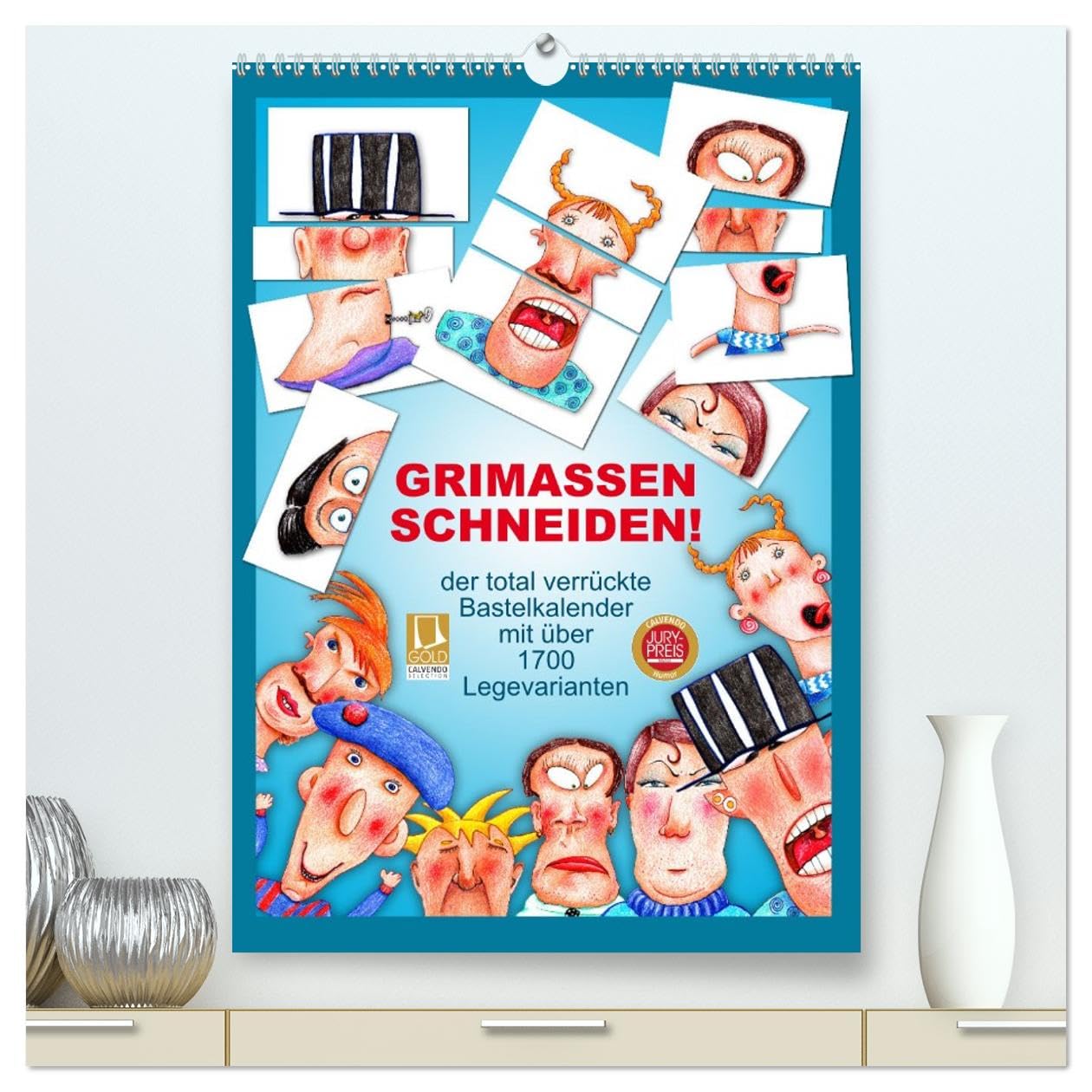 GRIMASSEN SCHNEIDEN! (hochwertiger Premium Wandkalender 2026 DIN A2 hoch), Kunstdruck in Hochglanz Parents & Children