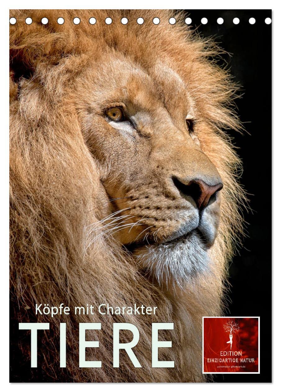 Tiere - Köpfe mit Charakter (Tischkalender 2026 DIN A5 hoch), CALVENDO Monatskalender Living & Furnishing