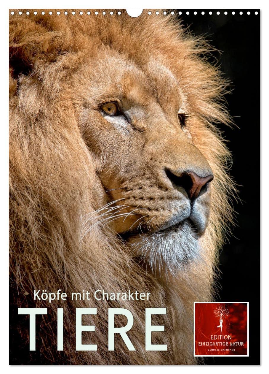 Tiere - Köpfe mit Charakter (Wandkalender 2026 DIN A3 hoch), CALVENDO Monatskalender Living & Furnishing