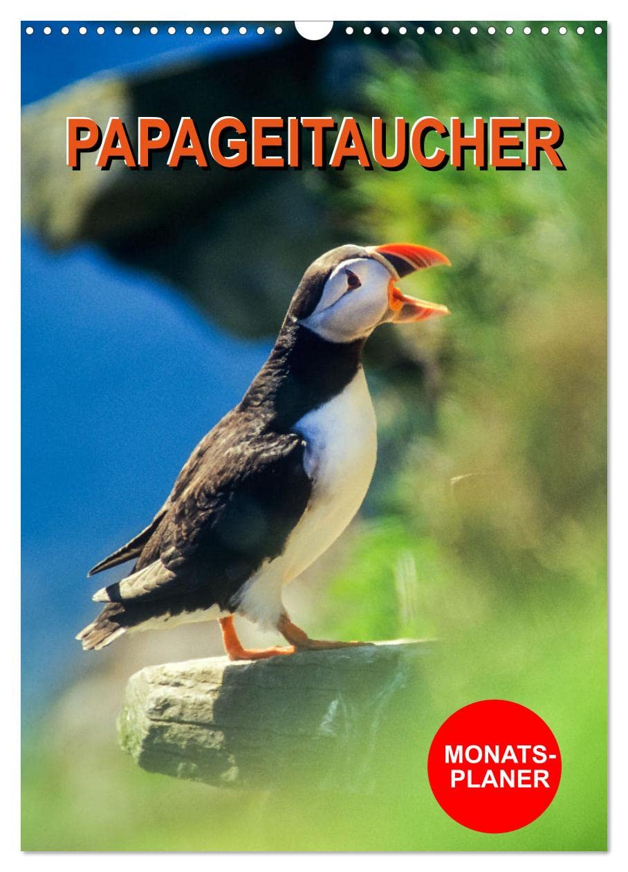 Papageitaucher Monatsplaner (Wandkalender 2026 DIN A3 hoch), CALVENDO Monatskalender Natural Sciences