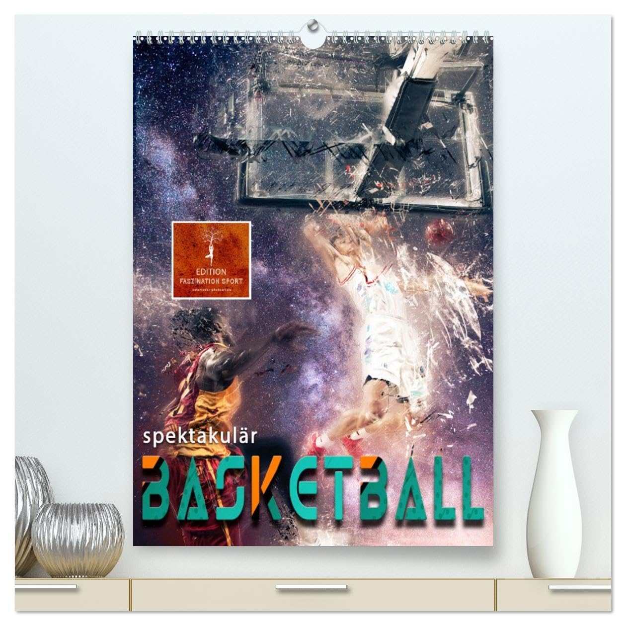 Basketball spektakulär (hochwertiger Premium Wandkalender 2026 DIN A2 hoch), Kunstdruck in Hochglanz Living & Furnishing