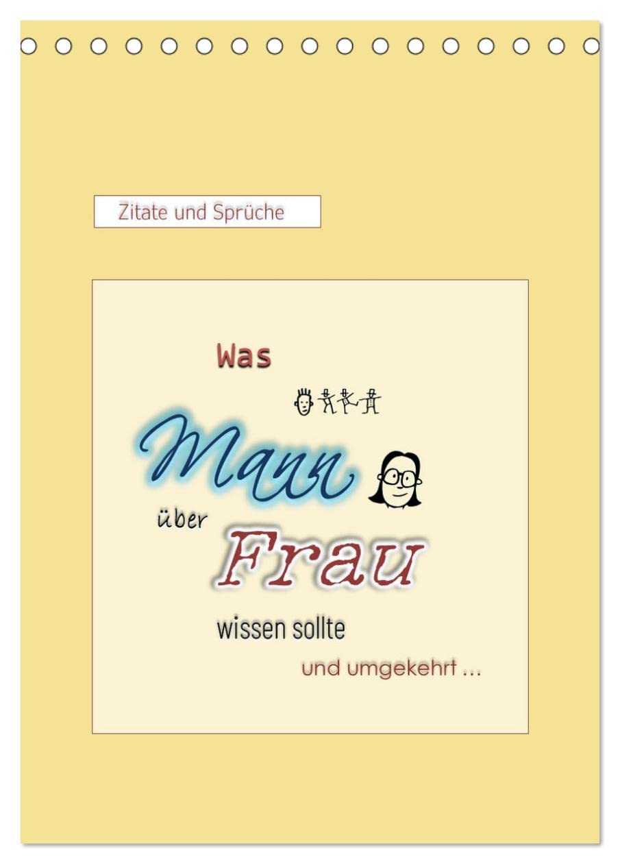 Was Mann über Frau wissen sollte und umgekehrt ... (Tischkalender 2026 DIN A5 hoch), CALVENDO Monatskalender Film, Art & Culture