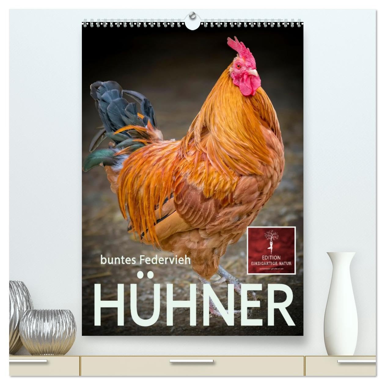 Hühner - buntes Federvieh (hochwertiger Premium Wandkalender 2026 DIN A2 hoch), Kunstdruck in Hochglanz Living & Furnishing