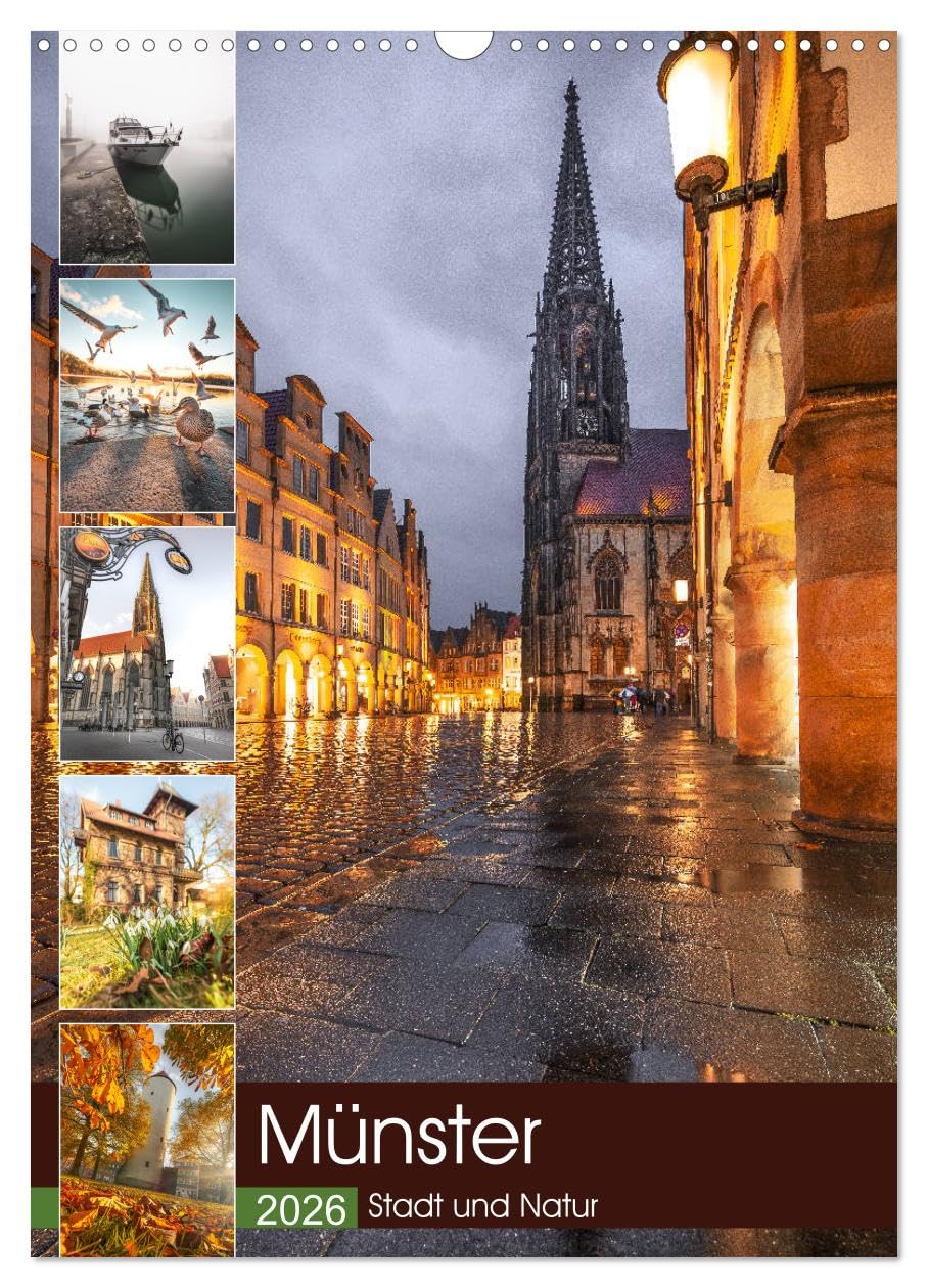 Münster - Stadt und Natur (Wandkalender 2026 DIN A3 hoch), CALVENDO Monatskalender Leisure, Home & Garden