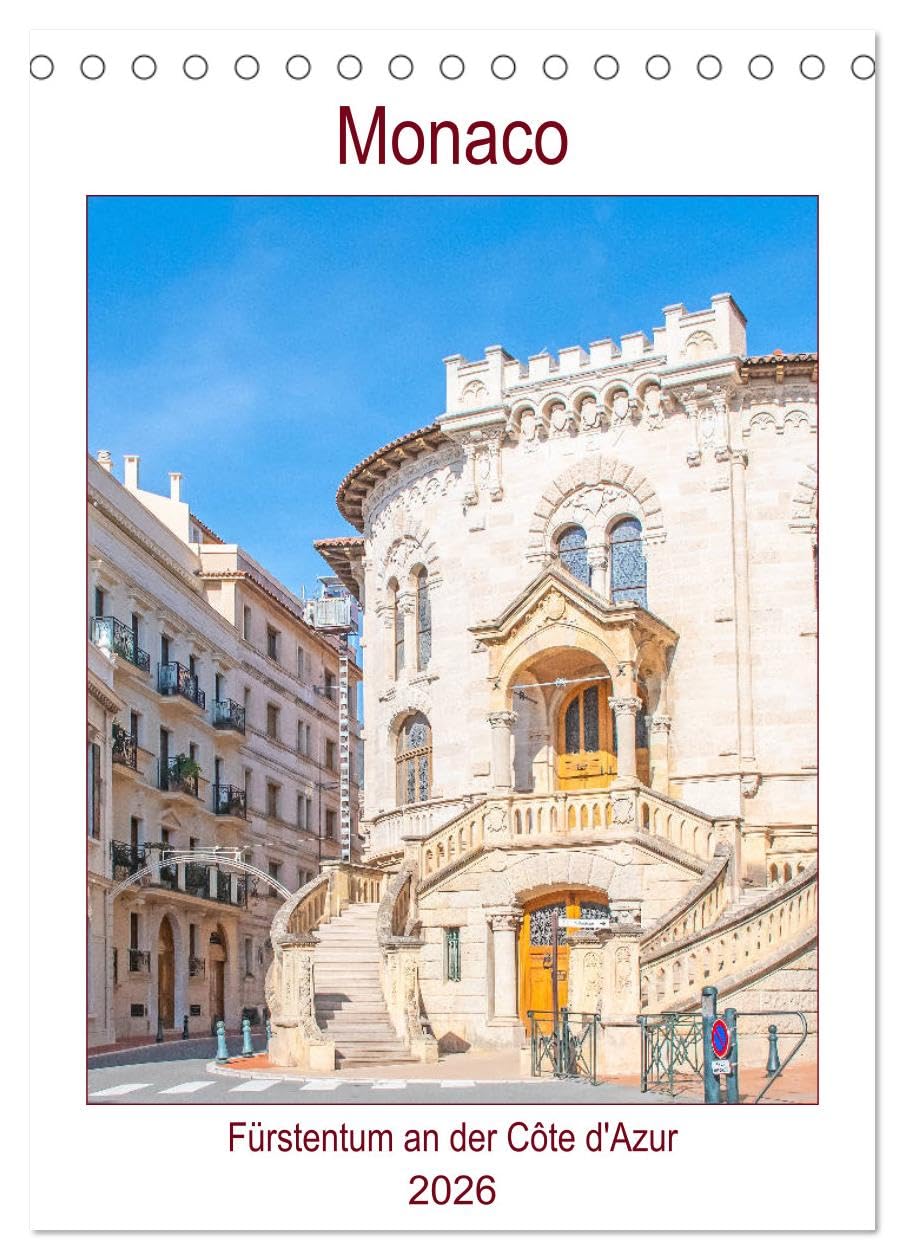 Monaco - Fürstentum an der Côte d'Azur (Tischkalender 2026 DIN A5 hoch), CALVENDO Monatskalender Leisure, Home & Garden