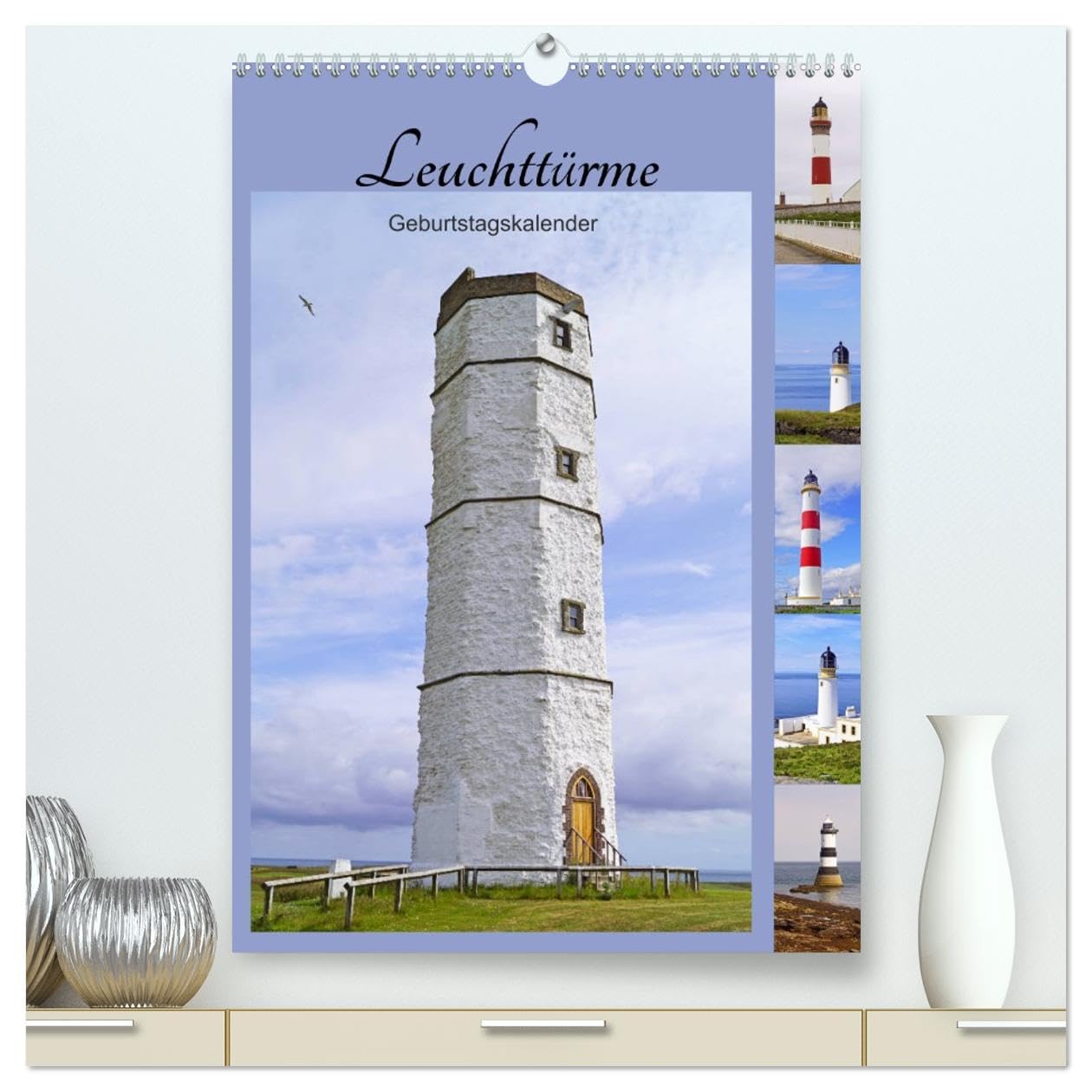 Leuchttürme - Geburtstagskalender (hochwertiger Premium Wandkalender 2026 DIN A2 hoch), Kunstdruck in Hochglanz Leisure, Home & Garden