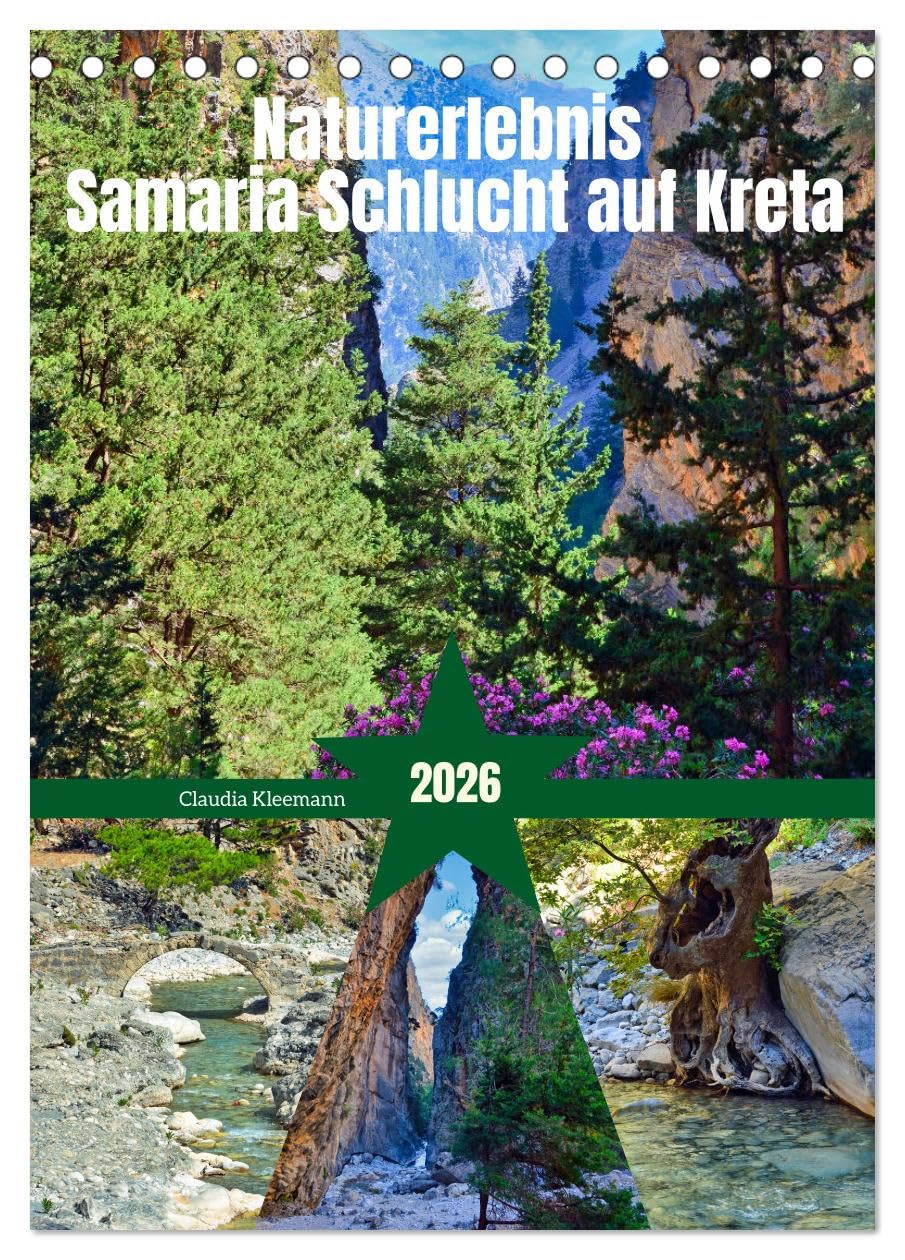 Naturerlebnis Samaria Schlucht auf Kreta (Tischkalender 2026 DIN A5 hoch), CALVENDO Monatskalender Leisure, Home & Garden