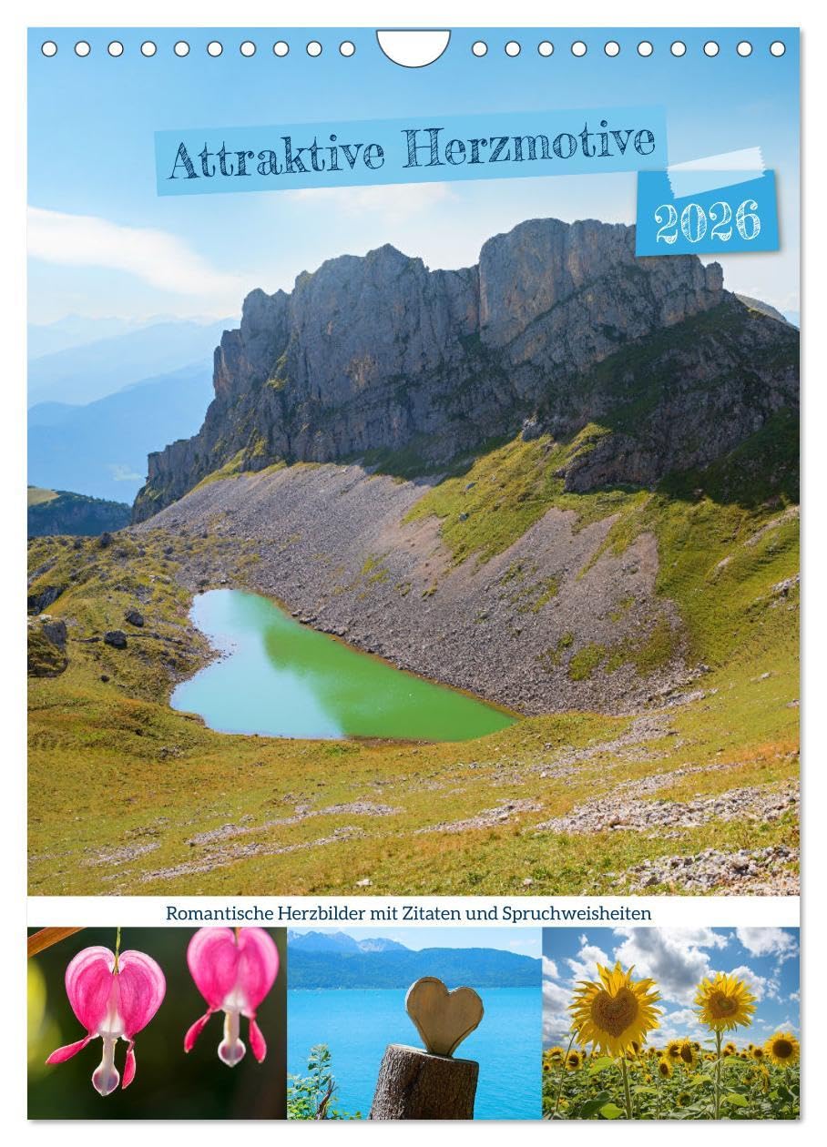 Attraktive Herzmotive 2026 (Wandkalender 2026 DIN A4 hoch), CALVENDO Monatskalender Leisure, Home & Garden