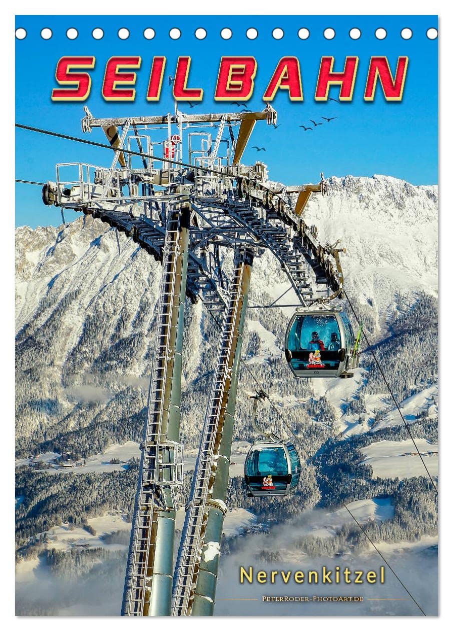 Nervenkitzel Seilbahn (Tischkalender 2026 DIN A5 hoch), CALVENDO Monatskalender Living & Furnishing