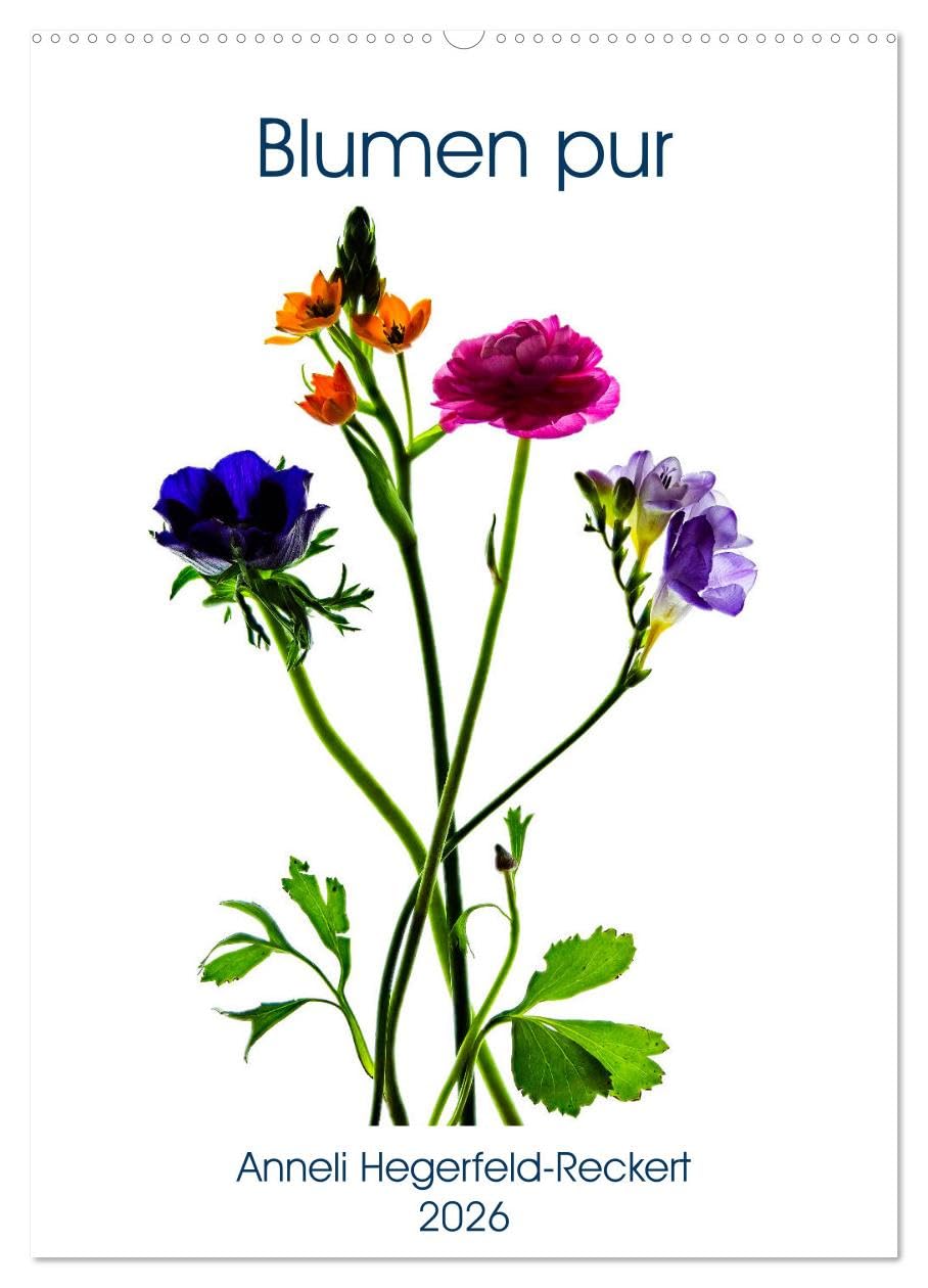 Blumen pur (Wandkalender 2026 DIN A2 hoch), CALVENDO Monatskalender Film, Art & Culture