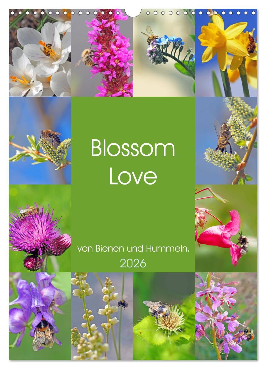 Blossom Love, von Bienen und Hummeln (Wandkalender 2026 DIN A3 hoch), CALVENDO Monatskalender Social Sciences